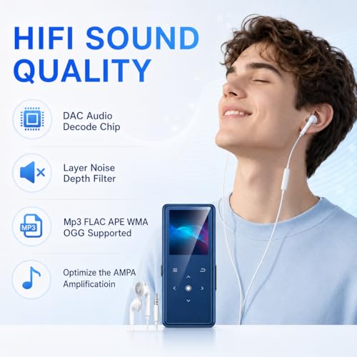 image for 64GB MP3 Player with Bluetooth 5.2, AiMoonsa Music Player with Built-i