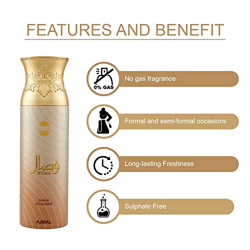 Maryaj Wild Stripes Eau De Parfum Aromatic Oriental Perfume 100ml for Men and Ajmal Wisal Deodorant Floral Musky Fragrance 200ml for Women - Image 7