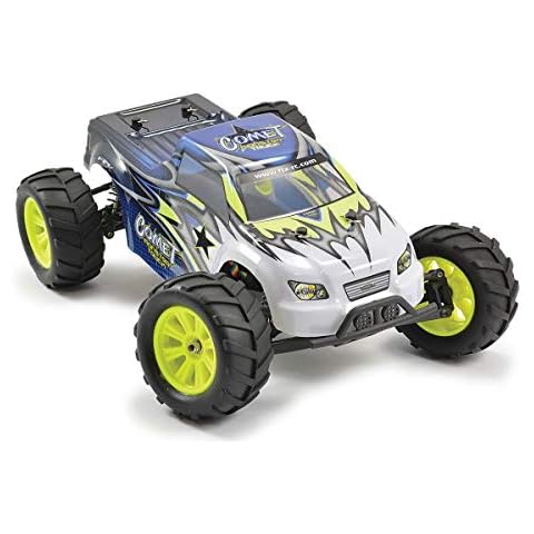 FTX FTX5517 Comet 1/12 Brushed Monster Truck Cars RC Buggy, Blue/Yellow/White Cover