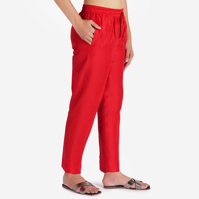 Image of Trouser Pants for Women,Stylish Trousers for Woman for Kurti Relaxed & Regular Straight fit Palazzo,Ethnic Bottom Formal Pants for Women Office wear Casual & Daily Use