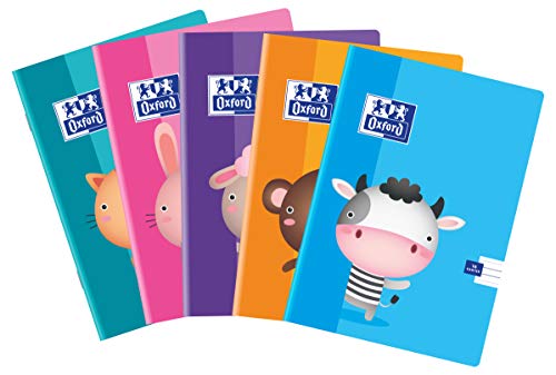 Cahiers Kids OXFORD A5 double ligne pour apprendre à écrire à l'école | Lot de 10