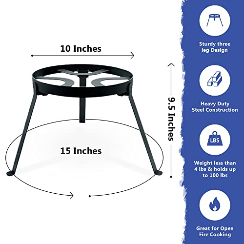 Diliboz Campfire Tripod For Dutch Oven 2.0 - Camping Tripod For Cooking - Campfire Cooking Stand - Cooking Tripod - Open Fire Tripod Grill For Cooking In Cast Iron - Legs Lock In Place #TOP2