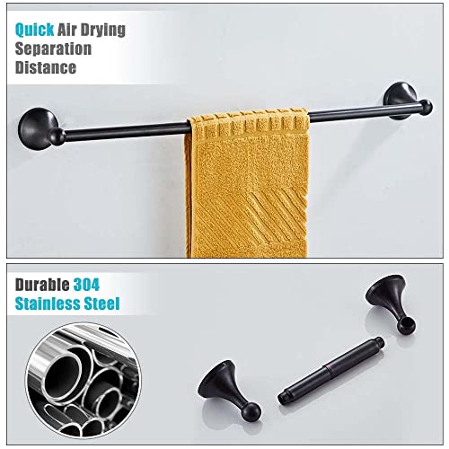 8 Piece Bathroom Accessory Set(Adjustable Towel Bar, Towel Ring, Toilet Paper Holder,Towel Robe Hook), Wall Mounted Bathroom Hardware Accessories Set,Oil Rubbed Bronze - Thumbnail 6