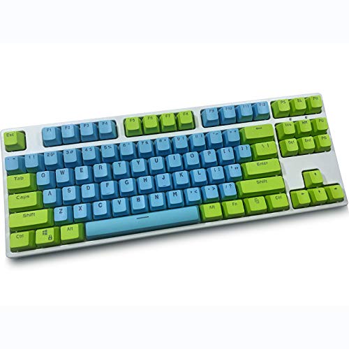 Keycaps 87 Tasti PBT Copritasti Tastiera Meccanica Doppio retroilluminato Parola Trasparente da Gioco per Layout USA per Cherry MX vendi Solo copritasti