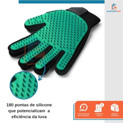 Luva Pet Escova E Tira Pelos Magnética Verde