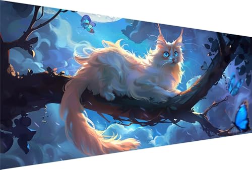 DIY Adulte Peinture Diamant Chat pour Décoration Chambre Grand Format 90x180cm