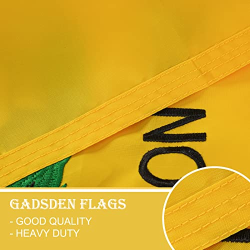 Bradford Dont Tread On Me Flag 3X5 Ft Outdoor Made In Usa, Embroidered Gadsden Flag Heavy Duty Rattlesnake Flags Banner With 2 Brass Grommets #TOP2