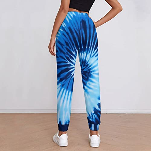 Blue Tie Dye Joggers Pants Casual 60S 70S 80S Tie-Dye Trouser Sweatpants Mens Womens Hippie Long Pants Large #TOP1