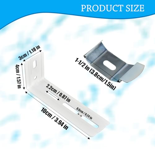 Sankoly 4 Pcs 4.1 Inch Length Vertical Blind Wall Mount With Headrail 1-1/2 Inch C Clamp Brackets L Bracket For Vertical Blind Top Code Mounting thumb #1