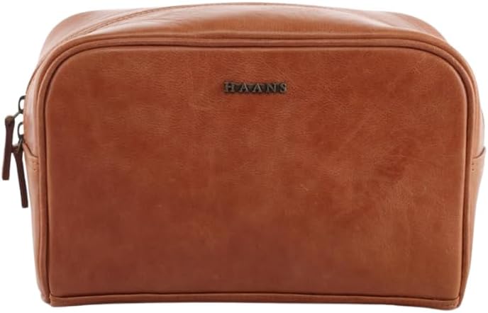 Dune Vanity Bag | Genuine Leather | Solid Pattern | Elegant Toiletry Organizer | Reinforced Stitching | Genuine Leather | Stylish & Durable | Everyday Use