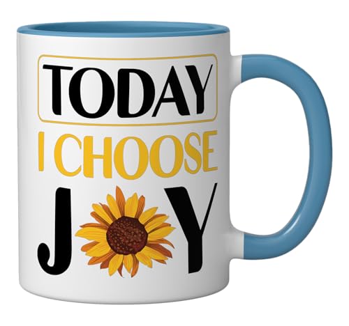 Taza Cerámica Today I Choose Joy Azul/Blanco miniatura 2