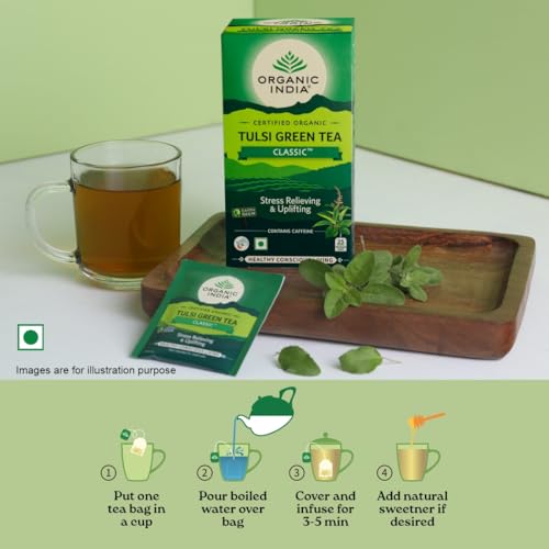 Organic India Tulsi Green Tea Classic - 25 Tea Bags