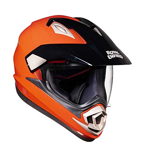 Royal Enfield Explorer Full Face Helmet with clear Visor Red, Size: M( 57-58cm)