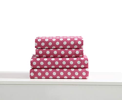 Kute Kids Super Soft Sheet Set - Polka Dot Brushed Microfiber For Extra Comfort (Pink, Twin) #TOP2