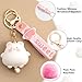 YILANFULL Pink Cat Keychain Kawaii, Cute Cat Bag Charm with Pom Pom for Backpack Purse Keys, Girly Keychains for Girls Women Teens, Adorable Animal Backpack Accessories(Pink Cat