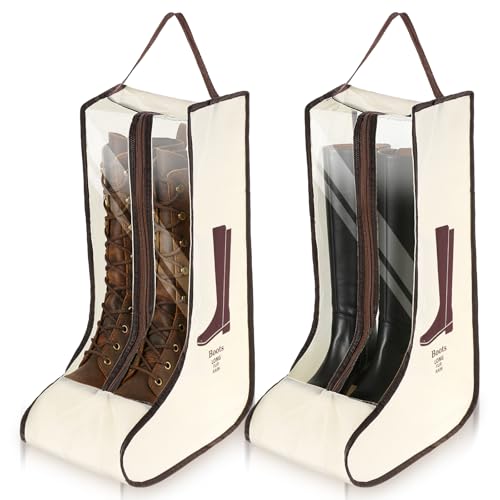 XLIUAX 2 pares de bolsillos para botas, bolsa de almacenamiento portátil para botas altas, protección a prueba de polvo, resistente al agua, con asa, para hombres y mujeres, equipaje de viaje, uso