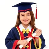 Generisch 2026 Abschlusskleidung Geschenke Abschlussrobe -Hut für Jungen, akademische Festkleidung, Abschlussrobe (Navy, 9-10 Years)