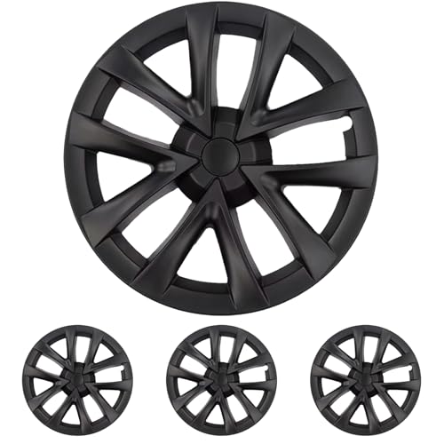 Tesla Model 3 Wheel Cover Hubcaps 18 inch Matte Black ABS Symmetry Design Compatible with Tesla Model 3 2017-2023 18 Aero Wheel