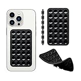 Silicone Double-Sided Suction Cup Phone Case Detachable Mount, ASMR/Fidget Sticky Phone Grip Hands-Free Phone Accessories for Selfies & Videos, Trending TikTok items for iphone & Android(Small, Black)