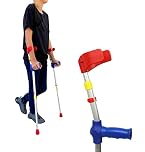 PEPE Mobility Crutches for Kids (x2 Units), Adjustable Height, Aluminium, Lightweight Elbow Crutches, Coloured - Made in Europe