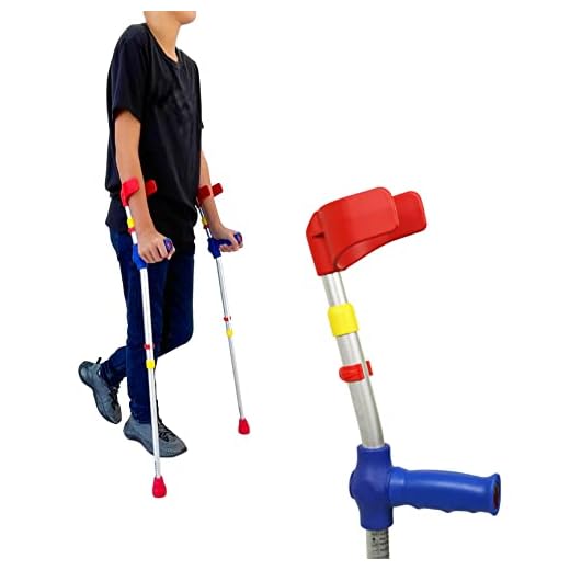PEPE Mobility Krücken Kinder (2 Stück), Unterarmgehstützen Höhenverstellbar, Bunte Gehhilfe für Kinder, Leichtes Aluminium, Ergonomische Kinderkrücken - Hergestellt in Germany
