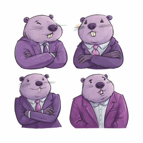 Image of Cute Cartoon Beaver Wall Sticker | Funny Animal Self Adhesive Wall Decal for Ki-ds Room, Nursery, Bedroom & Playroom Decoration