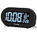 DreamSky Auto Time Set Alarm Clock with Snooze & Full Range 0-100% Dimmer, USB Charging Station/Phone Charger, Auto DST, 4 Time Zones Clocks for Bedrom