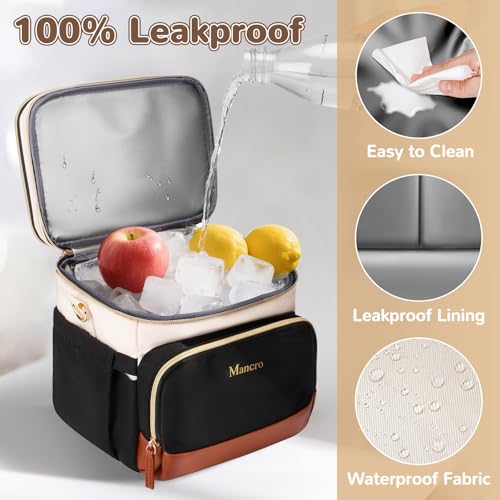 image for Mancro Expandable Breast Milk Cooler Travel Bag with Ice Pack, Double 