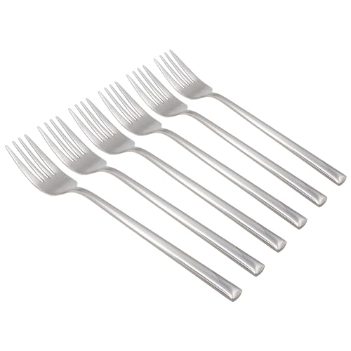 Argon Tableware Tondo Stainless Steel Dinner Forks - 21.5cm - Pack of 6 - Silver Dining Forks High Polished Metal Dishwasher Safe 6-Piece Table Cutlery Set