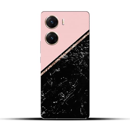 Image of COLORflow Polycarbonate Back Cover Compatible with Vivo V29E 5G | Beautiful Black Pink Marble | Designer Printed Hard CASE Bumper Back Cover Compatible with Vivo V29E 5G