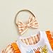 BemeyourBBs Newborn Baby Girl Easter Outfit My First Easter Romper Dress Cute Infant Girl Clothes (Bunny Striped Orange, 6-9 Months)