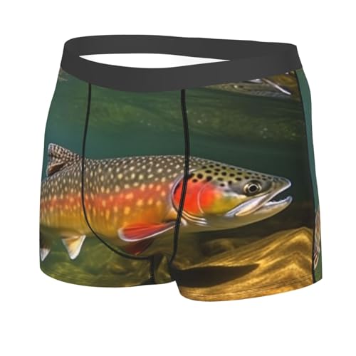 Brook Trout Fly Fishing Men's Boxer Briefs Soft Breathable Underwear Stretch Moisture-Wicking Trunks Tagless2