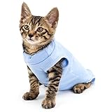 Nobleza - Chaleco de recuperación para Perros y Gatos, Traje de Recuperación Después de la Cirugía, Protector de heridas Abdominales, Recuperación Transpirable, para Gato y Perros pequeños (Blue, S)