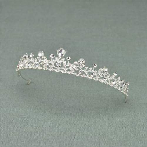SWEETV Tiara de casamento de cristal para noivas e meninas de flores - tiara de princesa coroa de co