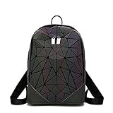 AimdonR Surenhap Ling Grid Leuchtende Tasche , Geometrisch Leuchtend, PU Leder , Laser Macht Ihre Tasche bunter , Rucksäcke/Brieftasche/Handtaschen