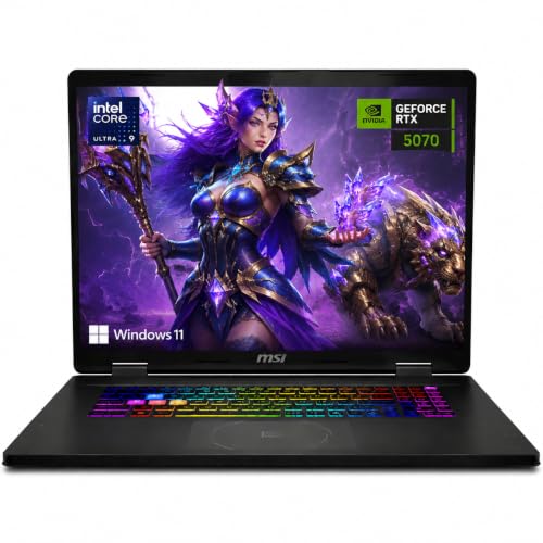 Image of msi Crosshair 18 HX AI Gaming Laptop, 18-inch 2.5K 240Hz Display, Intel Ultra 9 Core 275HX, RTX 5070, 64GB DDR5 RAM, 4TB SSD, RGB Backlit Keyboard, Wi-Fi 6E, Windows 11 Pro w /Accessoires