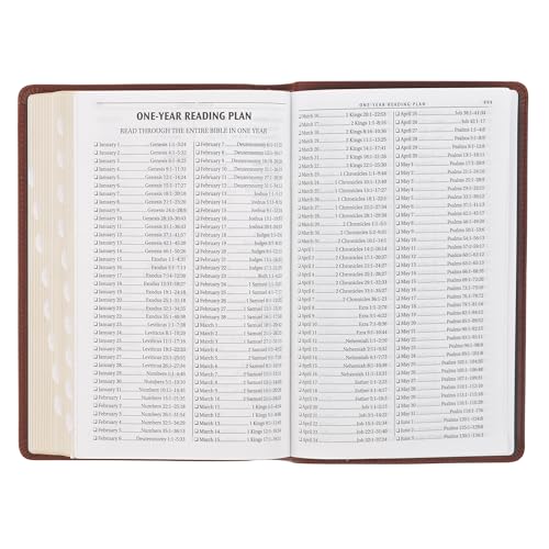 KJV Holy Bible, Standard Size Premium Full Grain Leather Red Letter Edition - Thumb Index & Ribbon Marker, King James Version, Brown Debossed - image 6