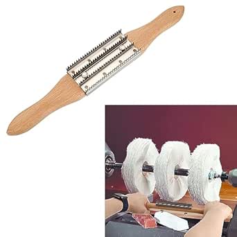 Amazon.com: Sumnacon Buffing Wheel Rake with Wooden Handle 14.6