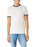Springfield Camiseta Manga Corta Contraste, Marfil, M para Hombre