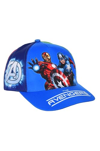 Image of Marvel Avengers Boys Baseball Cap Classic Iron Man Captain America Hulk Thor Black Panther Boy Gift, multi-coloured, 6 1/2