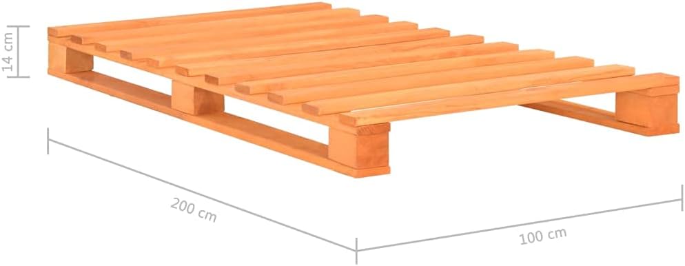 vidaXL Bed Frame Brown Solid Pine Wood 39.4x78.7 in Durable Bed Frame