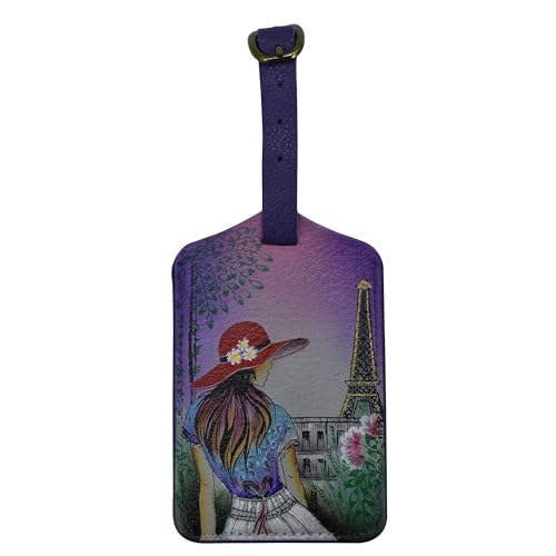 Image of Anna by Anuschka Hand Painted Genuine Leather Luggage Tag-Paris Sunrise