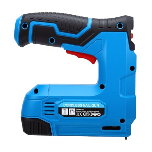 Dpofirs Graffettatrice a Batteria, Pistola Sparachiodi con 15 Chiodi a Forma di U e 10 Chiodi a Forma di T, Pistola Sparachiodi Alimentata a Batteria per la Casa, Tappezzeria, Fai da Te