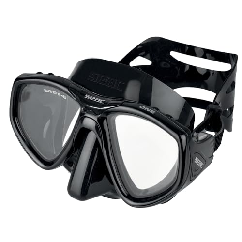 Set de Buceo Seac Motus Fin, Máscara y Snorkel Negro Talla 9.5-10 para Adultos miniatura 4
