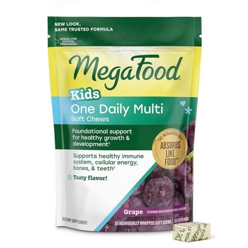 MegaFood Kids One Daily Multivitamin Soft Chews, Grape, 30 Chews - image 1