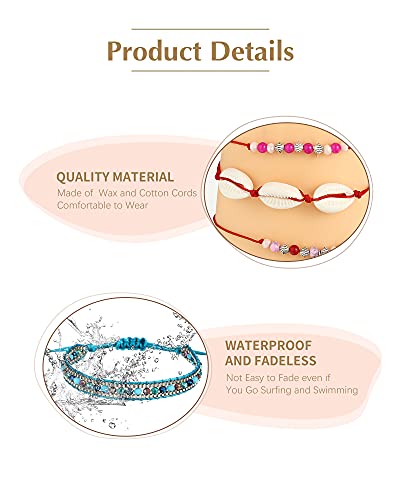 image for Hicarer 21 Pieces Surfer Wave Bracelet Ocean Wave Adjustable Waterproo