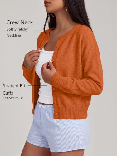 Image of Trendy Queen Cropped Cardigan Sweaters for Women Fall Fashion Clothes 2026 | Lightweight Knit Button-Down, Y2K Open-Front Layering Piece for Fall, Spring & Office Wear