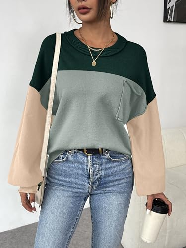 Image of Zeagoo Sweaters for Women 2025 Trendy Fall Fashion Oversized Lantern Long Sleeve Knitted Pullover Tops Outfits