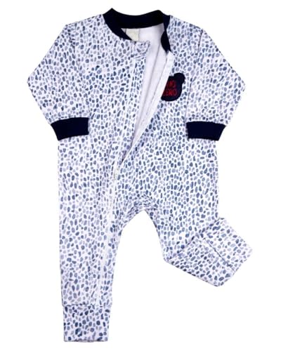Macacao Bebe Menino Suedine Ziper Estampado e Liso Kit Macacão Suedine Algodao Ursinho 2 Pecas - Azu