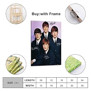Peinture décorative rétro sur toile pour décoration de chambre à coucher Motif groupe de rock britannique The Beatles 50… – Image 2